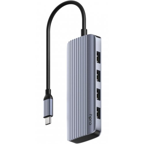 USB-хаб Cudy UH500 USB Type-C 6 in 1 Grey купити в Україні | Telemart фото