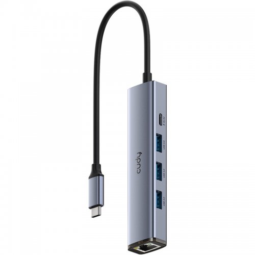 USB-хаб Cudy UH605 USB Type-C 5 in 1 Grey купити в Україні | Telemart фото
