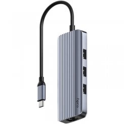 Док-станція Cudy UH606 Docking Station USB Type-C 6 in 1 Grey