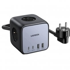 Мережевий зарядний пристрій Ugreen CD268 DigiNest Cube GaN 2 x USB + 2 x USB Type-C 65W (60113) Black/Gray