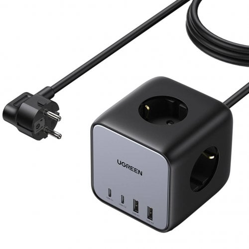 Мережевий зарядний пристрій Ugreen CD268 DigiNest Cube GaN 2 x USB + 2 x USB Type-C 65W (60113) Black/Gray купити в Україні | Telemart фото