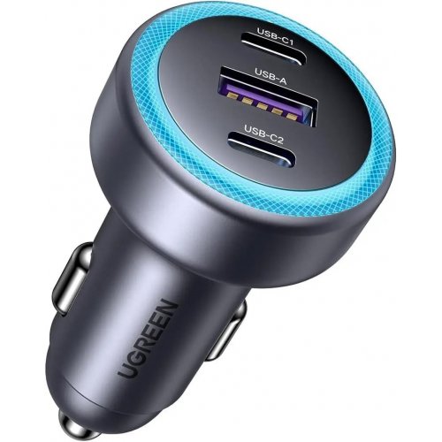 Автомобильное зарядное устройство Ugreen EC307 USB + 2 x USB Type-C 30W (45843) Gray купить в Украине | Telemart фото