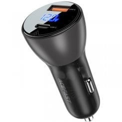 Автомобильное зарядное устройство Acefast B6 USB + USB Type-C 63W (6974316280972) Gray