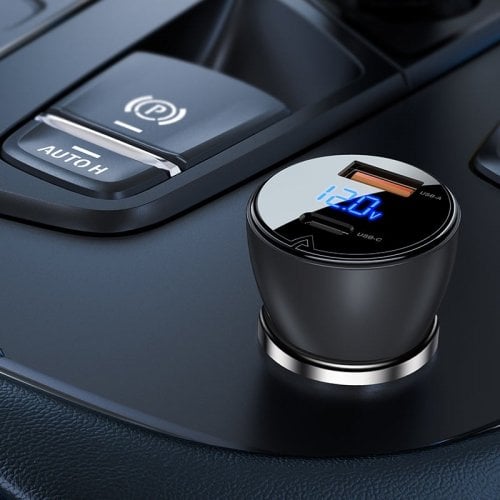 Автомобильное зарядное устройство Acefast B6 USB + USB Type-C 63W (6974316280972) Gray купить в Украине | Telemart фото