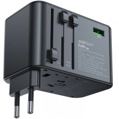 Мережевий зарядний пристрій Acefast Z1 GaN 2 x USB + 3 x USB Type-C 75W (6974316282495) Gray