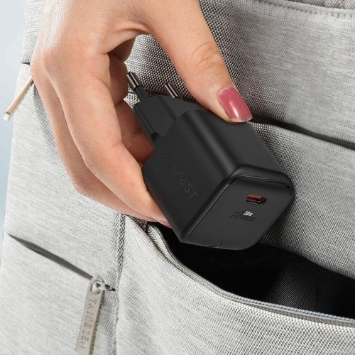 Мережевий зарядний пристрій Acefast A77 mini GaN USB Type-C 30W (6974316282662) Black купити в Україні | Telemart фото