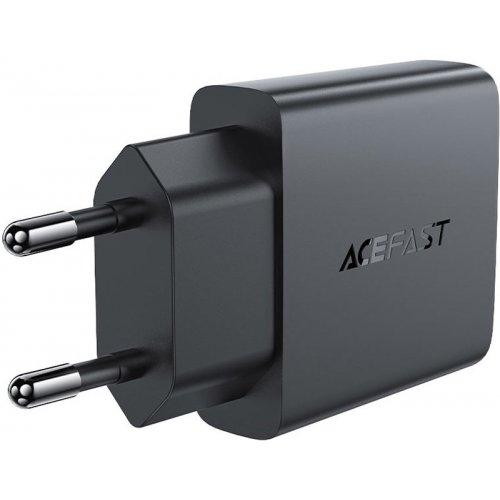 Мережевий зарядний пристрій Acefast A69 GaN USB + USB Type-C 30W (6974316282709) Black купити в Україні | Telemart фото
