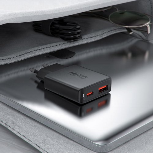 Мережевий зарядний пристрій Acefast A69 GaN USB + USB Type-C 30W (6974316282709) Black купити в Україні | Telemart фото