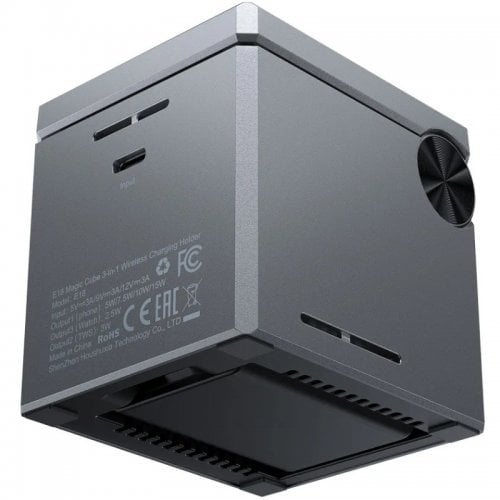 Бездротовий зарядний пристрій Acefast E18 Rubik's 3 in 1 Wireless 15W (6974316282884) Gray купити в Україні | Telemart фото