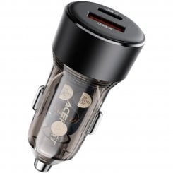 Автомобильное зарядное устройство Acefast B12 USB + USB Type-C 60W (6974316282914) Gray