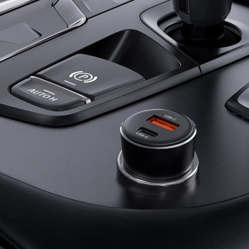 Автомобільний зарядний пристрій Acefast B12 USB + USB Type-C 60W (6974316282914) Gray купити в Україні | Telemart фото