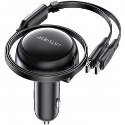 Автомобильное зарядное устройство Acefast B13 USB + 2 x USB Type-C 53W (6974316282921) Black