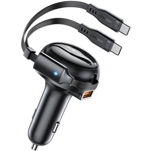 Автомобільний зарядний пристрій Acefast B13 USB + 2 x USB Type-C 53W (6974316282921) Black купити в Україні | Telemart фото