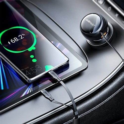 Автомобільний зарядний пристрій Acefast B13 USB + 2 x USB Type-C 53W (6974316282921) Black купити в Україні | Telemart фото