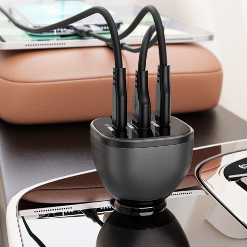 Автомобильное зарядное устройство Acefast B14 USB + 2 x USB Type-C 165W (6974316282938) Gray купить в Украине | Telemart фото