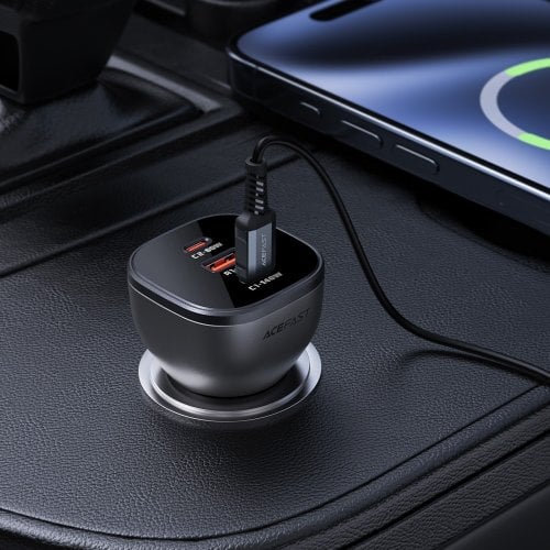 Автомобильное зарядное устройство Acefast B14 USB + 2 x USB Type-C 165W (6974316282938) Gray купить в Украине | Telemart фото