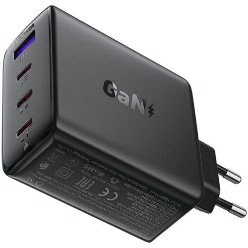 Мережевий зарядний пристрій Acefast A94 GaN USB + 3 x USB Type-C 100W (6974316283133) Black купити в Україні | Telemart фото
