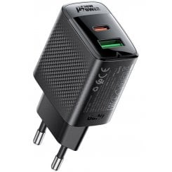 Мережевий зарядний пристрій Acefast A98 GaN USB + USB Type-C 30W (6974316283263) Black