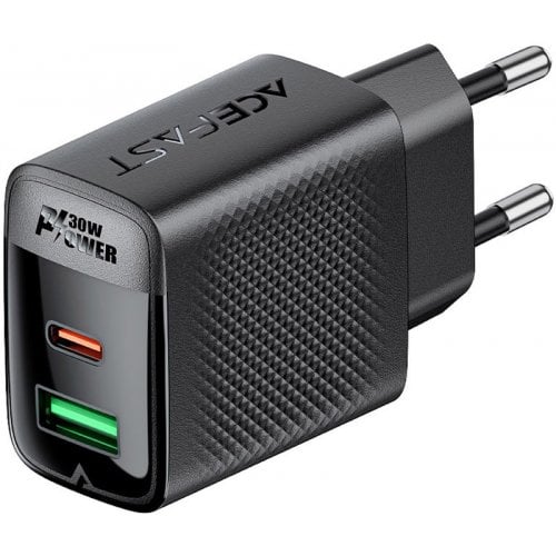 Мережевий зарядний пристрій Acefast A98 GaN USB + USB Type-C 30W (6974316283263) Black купити в Україні | Telemart фото