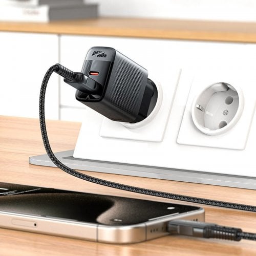 Мережевий зарядний пристрій Acefast A98 GaN USB + USB Type-C 30W (6974316283263) Black купити в Україні | Telemart фото