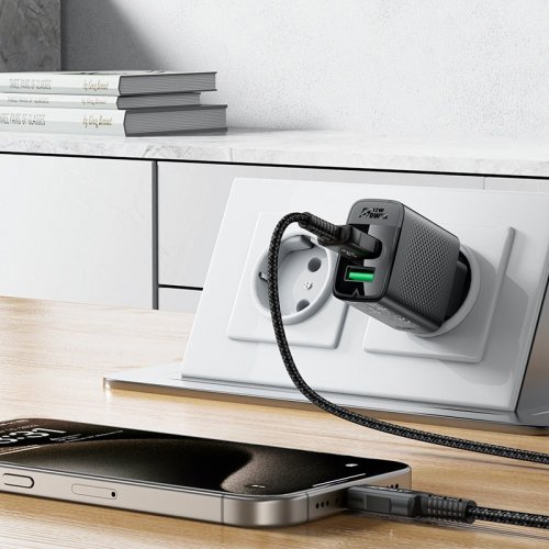 Мережевий зарядний пристрій Acefast A86 2 x USB 12W (6974316283270) Black купити в Україні | Telemart фото