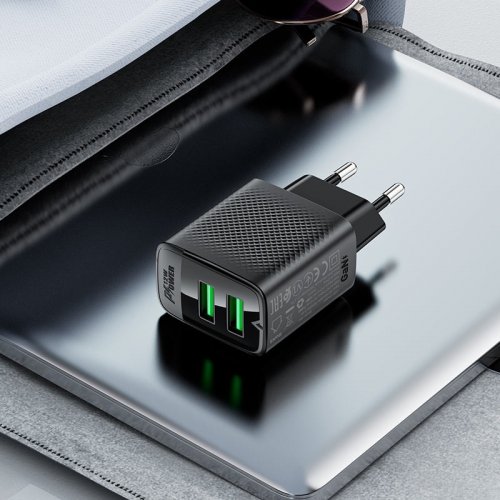 Мережевий зарядний пристрій Acefast A86 2 x USB 12W (6974316283270) Black купити в Україні | Telemart фото