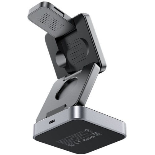 Бездротовий зарядний пристрій Acefast E20 3 in 1 Wireless 15W (6974316283478) Gray купити в Україні | Telemart фото