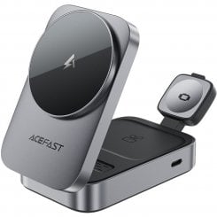 Бездротовий зарядний пристрій Acefast E22 3 in 1 Wireless 22.5W (6974316284079) Gray