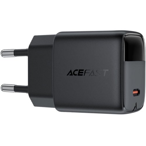 Мережевий зарядний пристрій Acefast A113 GaN USB Type-C 20W (6974316284413) Black купити в Україні | Telemart фото