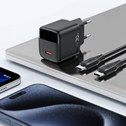 Мережевий зарядний пристрій Acefast A115 GaN USB Type-C 30W (6974316284444) Black купити в Україні | Telemart фото