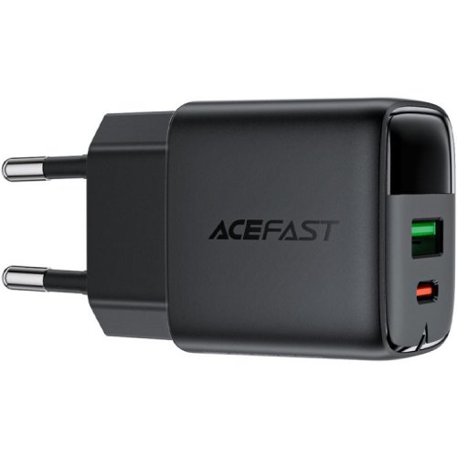 Мережевий зарядний пристрій Acefast A116 GaN USB + USB Type-C 35W (6974316284468) Black купити в Україні | Telemart фото