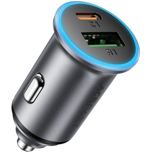 Автомобильное зарядное устройство Acefast B15 USB + USB Type-C 65W (6974316284963) Gray купить в Украине | Telemart фото