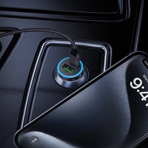 Автомобильное зарядное устройство Acefast B15 USB + USB Type-C 65W (6974316284963) Gray купить в Украине | Telemart фото