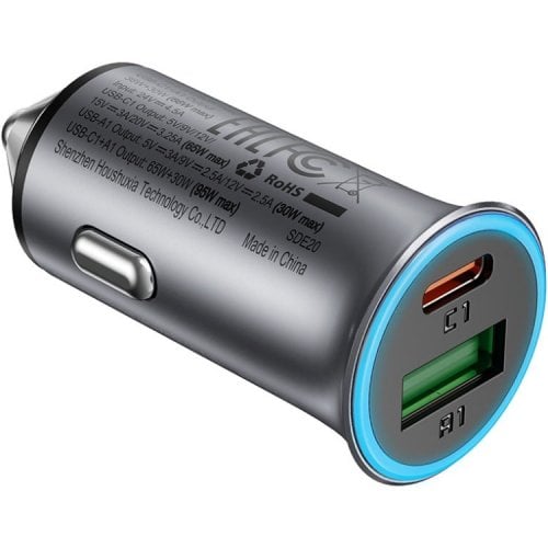Автомобильное зарядное устройство Acefast B16 USB + USB Type-C 95W (6974316284970) Gray купить в Украине | Telemart фото