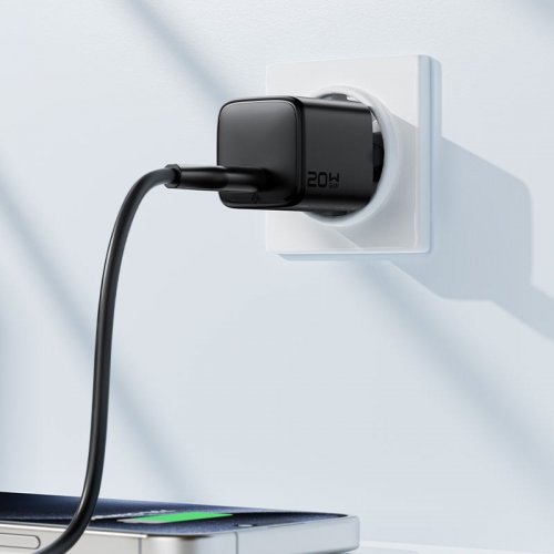 Мережевий зарядний пристрій Acefast A117 mini GaN USB Type-C 20W (6974316284987) Black купити в Україні | Telemart фото