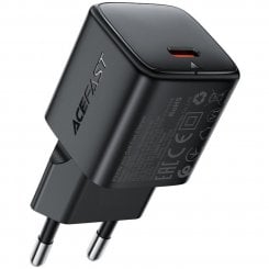 Мережевий зарядний пристрій Acefast A118 GaN USB Type-C 30W + Cable USB Type-C (6974316285175) Black