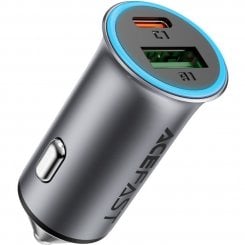 Автомобильное зарядное устройство Acefast B16 USB + USB Type-C 95W + Cable USB Type-C (6974316285304) Gray