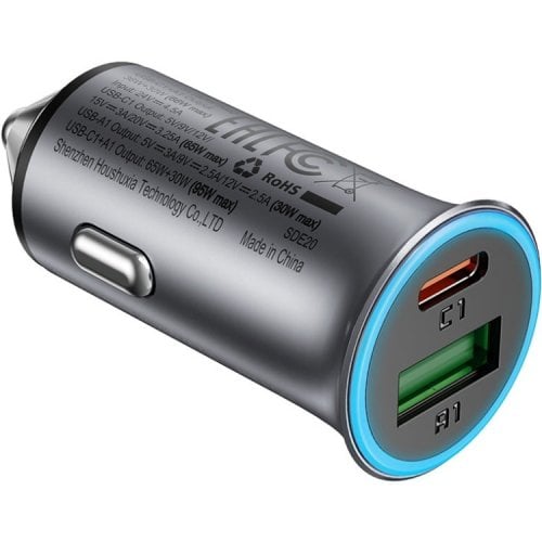 Автомобильное зарядное устройство Acefast B16 USB + USB Type-C 95W + Cable USB Type-C (6974316285304) Gray купить в Украине | Telemart фото