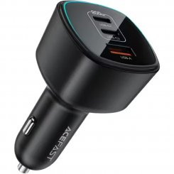Автомобильное зарядное устройство Acefast B18 USB + 2 x USB Type-C 200W (6974316285953) Black