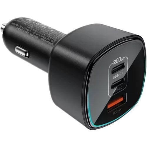 Автомобильное зарядное устройство Acefast B18 USB + 2 x USB Type-C 200W (6974316285953) Black купить в Украине | Telemart фото