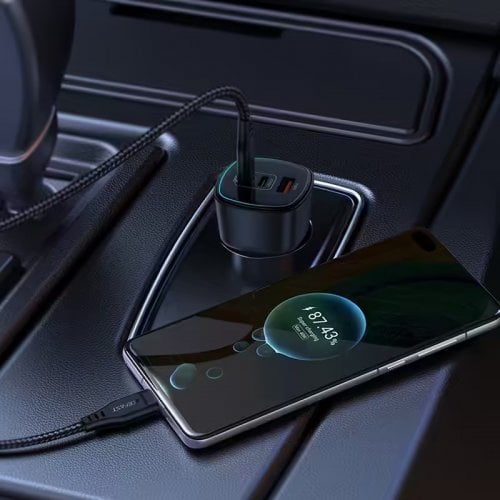 Автомобильное зарядное устройство Acefast B18 USB + 2 x USB Type-C 200W (6974316285953) Black купить в Украине | Telemart фото