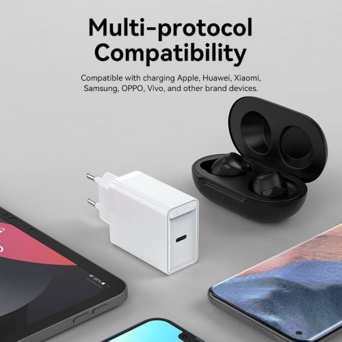 Мережевий зарядний пристрій Vention USB Type-C 20W (FADW0-EU) White купити в Україні | Telemart фото