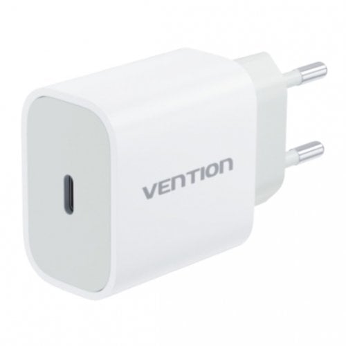 Сетевое зарядное устройство Vention USB Type-C 20W + Cable USB Type-C - Lightning (G17W0-EU) White купить в Украине | Telemart фото