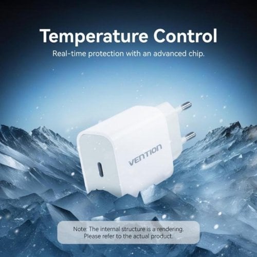 Сетевое зарядное устройство Vention USB Type-C 20W + Cable USB Type-C - Lightning (G17W0-EU) White купить в Украине | Telemart фото