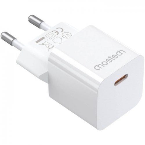 Сетевое зарядное устройство Choetech PD5010 USB Type-C 20W (PD5010-EU-WH) White купить в Украине | Telemart фото