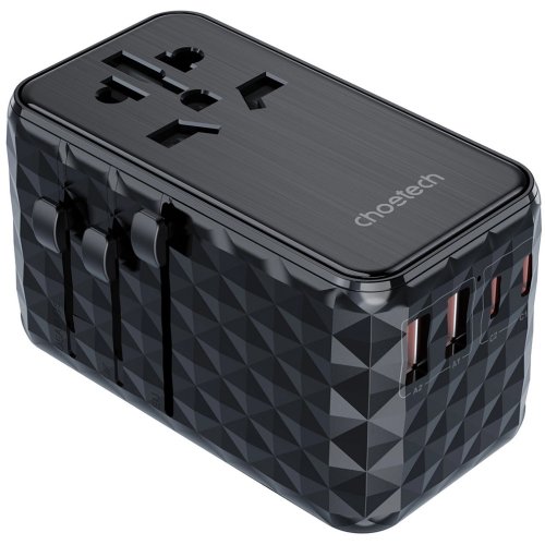 Мережевий зарядний пристрій Choetech PD6028 Travel GaN 2 x USB + 2 x USB Type-C 100W (PD6028-BK) Black купити в Україні | Telemart фото