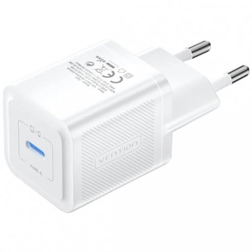 Сетевое зарядное устройство Vention GaN USB Type-C 20W + Cable USB Type-C (TZ-FEPW0-EU-01) White купить в Украине | Telemart фото
