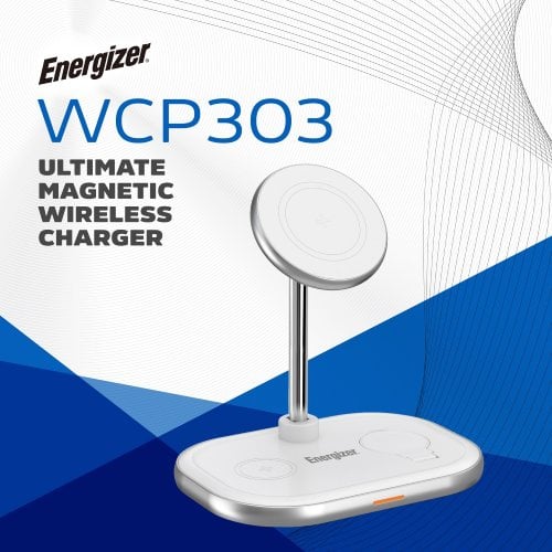 Бездротовий зарядний пристрій Energizer WCP303 3 in 1 Wireless 15W White купити в Україні | Telemart фото