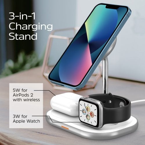 Бездротовий зарядний пристрій Energizer WCP303 3 in 1 Wireless 15W White купити в Україні | Telemart фото