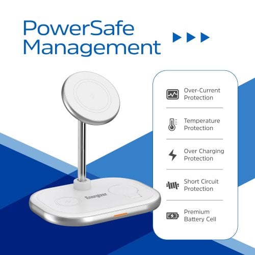Бездротовий зарядний пристрій Energizer WCP303 3 in 1 Wireless 15W White купити в Україні | Telemart фото